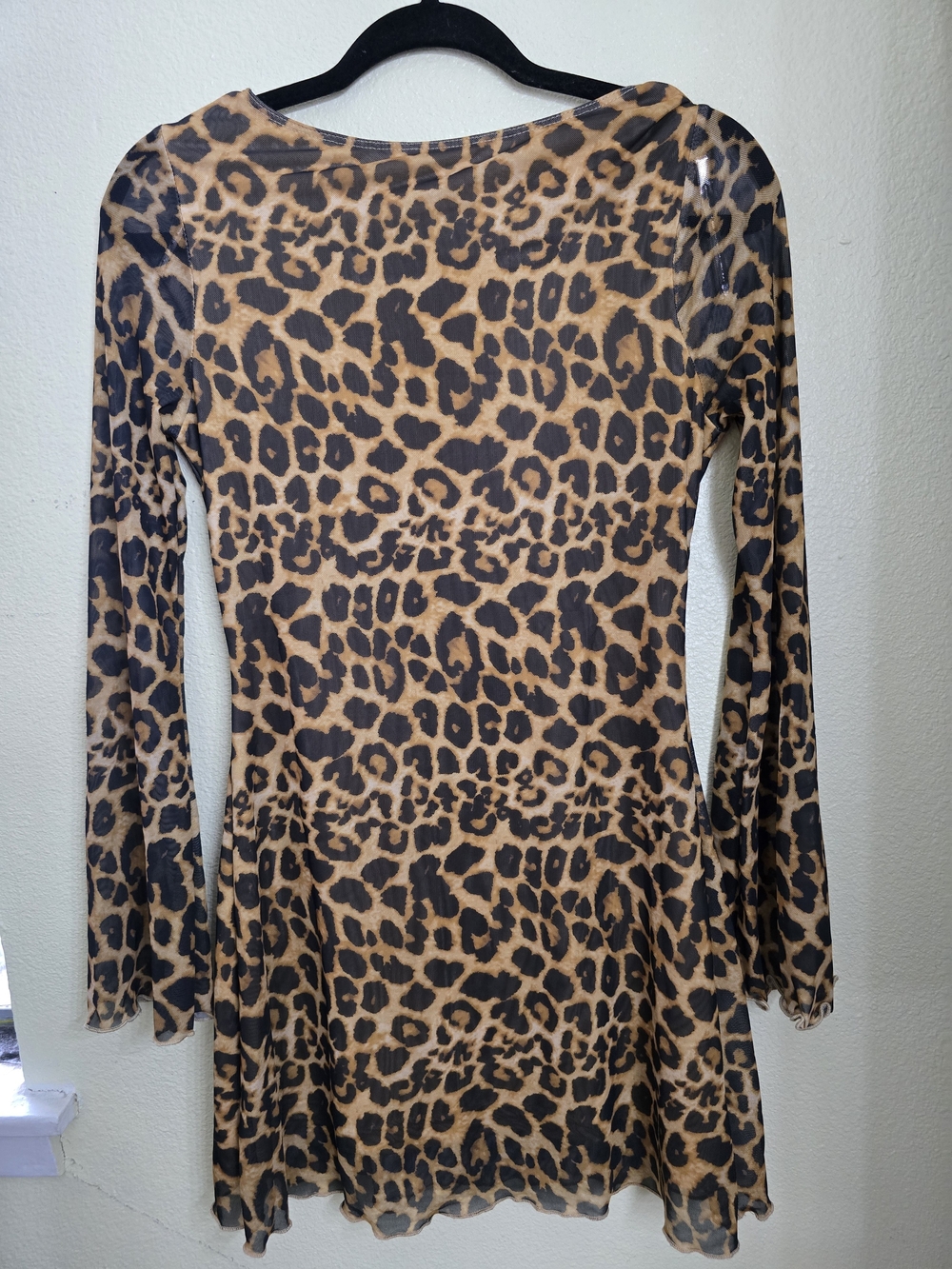 Women’s Leopard Print Mini Dress - Brown/Black